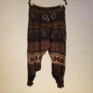 Vintage Belma New York Hammer Pants Women's Medium Low Crotch Boho Patterned